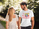 Girlfriend Love Photo Shirt, I Love My Girlfriend Custom Photo Tshirt, Boyfriend Matching Birthday College University Top, Gift for Couples