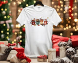 Christmas T Shirts, Christmas Coffee Gift Shirts, Cute Gingerbread XMAS Clothing, Festive XMAS Cool Cotton T Shirts, Merry Christmas Eve Top