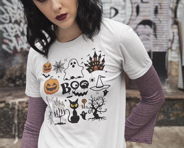 Vintage Halloween Witchy T Shirt, Retro Halloween Ghosts Shirt, Comfort Colors Unisex Graphic Tee, Halloween Party Outfits