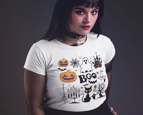 Vintage Halloween Witchy T Shirt, Retro Halloween Ghosts Shirt, Comfort Colors Unisex Graphic Tee, Halloween Party Outfits