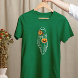 Halloween Ghost Pumpkin T Shirt, Floral Ghost Halloween Party Graphic Shirt, Adult Unisex Autumn Fall Shirt, Halloween Gifts