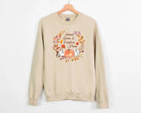 Fall Sweater, Autumn Leaves & Pumpkin Sweatshirt, Halloween Season Autumn Crewneck Jumper, Thanksgiving Matching Outfit, Comfort Color Shirt