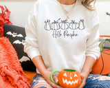 Halloween Pumpkins Sweatshirt, Hello Pumpkin Halloween Matching Fall Sweater, Comfort Color Unisex Adult Outfit, Printed Tops