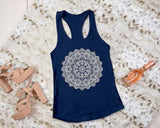 Women's Tank Tops, Mandala Flower Art Ladies Yoga Workout Vest, Exercise Gym Girls Racerback Tank, Mandala Printed Sleeveless Top Women Gift