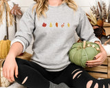 Fall Sweatshirt, Autumn Maple Leaf Embroidered Sweater, Vintage Autumn Fall Dry Leaves Unisex Jumper, Halloween Thanksgiving Matching Gifts