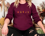 Fall Sweatshirt, Autumn Maple Leaf Embroidered Sweater, Vintage Autumn Fall Dry Leaves Unisex Jumper, Halloween Thanksgiving Matching Gifts