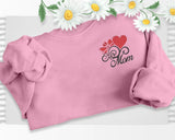 Mom Sweatshirts, Embroidered Bow And Heart Crewneck Sweater, Mama Minimalist Comfort Colors Jumpers, Grandmother Outfits, Mothers Day Gifts