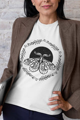 Celestial Moth Aesthetic Nature Tshirt, Wildflowers Moth Insect Art Graphic Shirt, Comfort Colors Magical Sagebrush Moth Printed Unisex Top