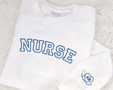 Personalised Nurse Sweatshirt, Embroidered Initial With Medical Stethoscope Sweater, Custom Medical Student Matching Outfit, Gift For Her