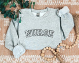 Personalised Nurse Sweatshirt, Embroidered Initial With Medical Stethoscope Sweater, Custom Medical Student Matching Outfit, Gift For Her