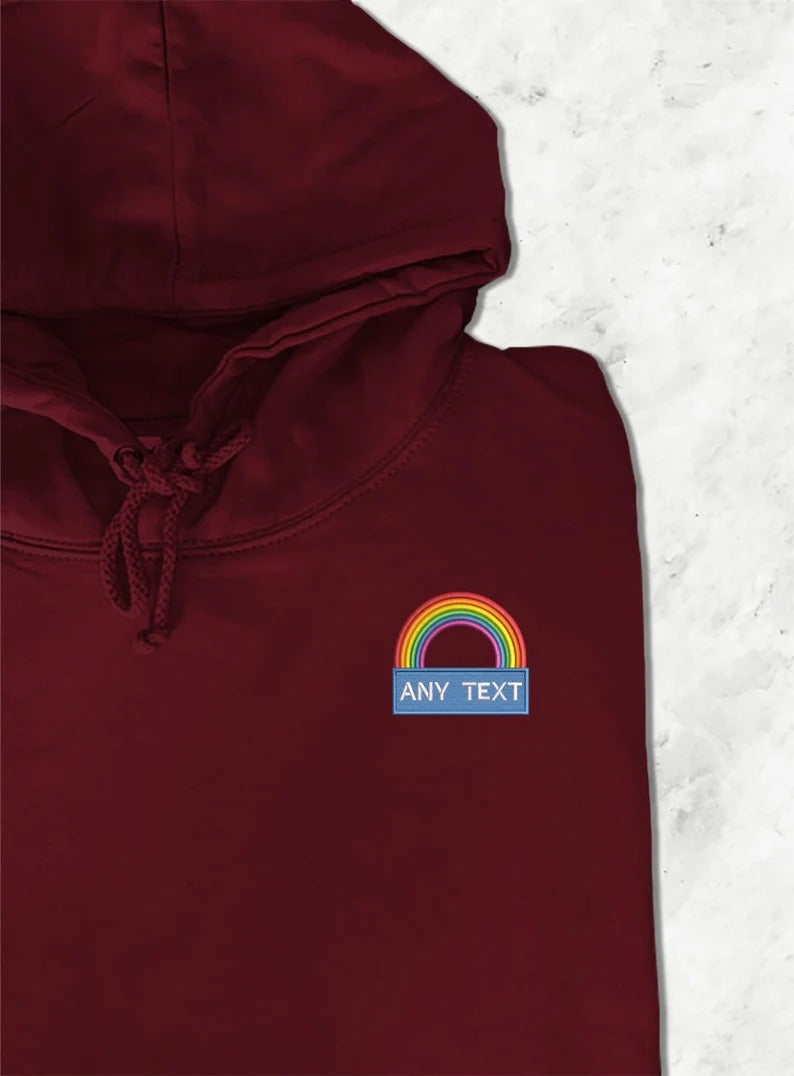 National Heroes Rainbow Embroidered Hoodie, Custom Monogrammed Embroidered Hoody, HealthCare Workers Unisex Pullover, Gift for Nurses Doctor