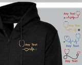 Custom Embroidered Nurse Zip UP Hoodie, Personalised Your Text Here Monogrammed Hoody, Medical Student Health Worker Uniform, Gift for Nurse