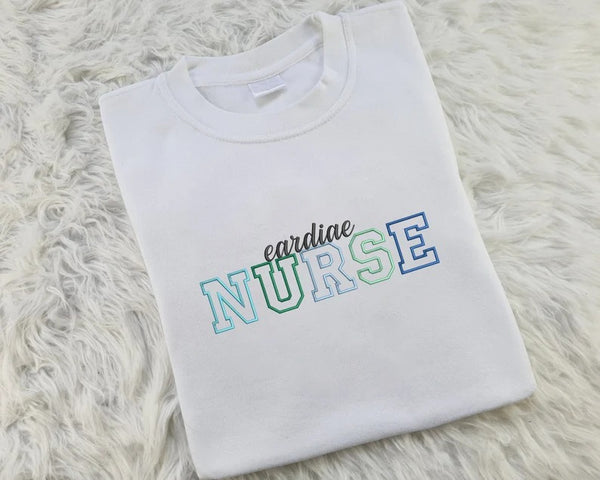 Nurse Sweatshirts, Personalized Embroidered Designs Crewneck Sweater, Custom Healthcare Student Matching Outfits, Special Gift For Doctors