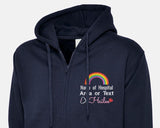 Custom Medical Monogram Embroidered Zip Up Hoodie, Custom Name Rainbow Logo National Healthcare Staff Unisex Hoodie, Gift for Doctors Nurses