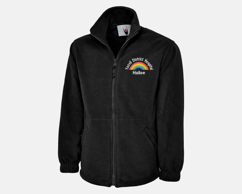 Rainbow Embroidered Full Zip Fleece Jacket, Custom Monogrammed Student Nurse Jacket, National Healthcare Worker Medical Uniform, Nurse Gifts