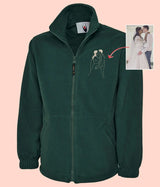 Embroidered Photo Custom Fleece, Outline Portrait from Photo Zip Up Fleece Jacket, Comfort Colors Personalised Fleece, Memorial Photo Gift