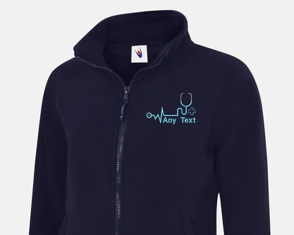 Personalised Nurse Fleece Jacket, Custom Monogrammed Embroidered Full Zip Jacket, National Health Workers Student Nurse Fleece, Gift for Her