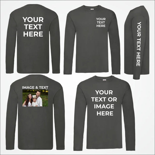 Personalised Photo/Text Sweatshirt, Custom Sleeve/Chest/Back Printed Sweater, Matching Shirt, Comfort Color Unisex Jumper, Fathers Day Gifts