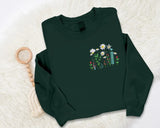 Embroidered Floral Sweater, Wild Flowers Nature Sweatshirt, Minimalist Crewneck Sweatshirt, Aesthetic Unisex Comfy Jumper, Plant Lover Gift