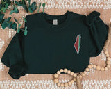 Palestine Map Watermelon Embroidery Sweater, Palestine Monogram Sweatshirt, Adults Sizes Unisex Jumper, Palestine Clothing, Free Shipping UK