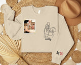 Dad Photo Sketch Embroidered Sweatshirt, Personalized Dad Line Drawing Portrait Jumper, Custom Family Photo Shirt for Dad, Fathers Day Gifts