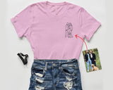 Dad Sketch from Photo Shirt, Custom Embroidered Outline Portrait T Shirt, Family Matching Photo Tees, Father's Day Gifts, Dad Birthday Gifts