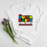 Super DADDY Father's Day Tshirt, Dad Funny Printed Crewneck Shirt, Retro Dad Tshirt, Daddy Tee Tops, Birthday Gift for Dad, Grandpa Presents