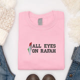 All Eyes On Rafah Embroidered Sweatshirt, Palestine Flag Map Sweater, Palestine Clothing, Prefect Embroidery, Adults Sizes