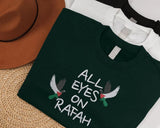 Embroidered Palestine Sweatshirt, All Eyes On Rafah Embroidered Sweater, Palestine Dove Crewneck Jumpers, Adults Sizes