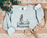 Palestine Keffiyeh Map Jumper, Embroidered Palestine Arabic Calligraphy Name Sweater, Palestine Shirt, Adult Size XS-4XL