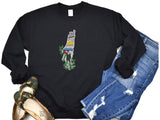 Palestine Map Crewneck Sweatshirts, Al Aqsa Embroidery Sweaters, Palestine Design Jumpers, Palestine Clothing