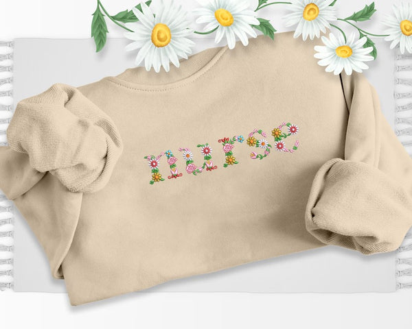 Nurse Floral Sweatshirts, Embroidered Cottagecore Crewneck Sweater, Special Jumpers for Her, Medical Student Gifts, Best Memorial Presents