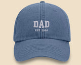 Personalised Embroidered Dad Vintage Caps, Custom Name Father's Day Hats, 100% Cotton Snapback Caps, Grandpa Gift, Special Gift for Grandpa