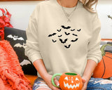 Vintage Bats Sweatshirt, Halloween Bats Printed Sweatshirt, Fall Family Matching Sweatshirt, Spooky Season Jumper, Halloween Party Clothing