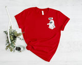 Halloween Crewneck T Shirt, Halloween Boo Ghost Shirts, Cute Ghost Monogrammed Printed Tees, Cute Ghost Halloween T-Shirt, Halloween Outfits