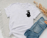 Halloween Crewneck T Shirt, Halloween Boo Ghost Shirts, Cute Ghost Monogrammed Printed Tees, Cute Ghost Halloween T-Shirt, Halloween Outfits