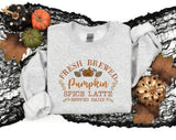 Pumpkin Spiced Latte Fall Sweatshirt, Vintage Halloween Pumpkin Sweatshirt, Autumn Leaves Embroidered Jumper, Halloween Coffee Lovers Gifts