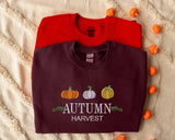 Vintage Autumn Harvest Sweatshirt, Embroidered Halloween Pumpkin Sweater, Fall Thanksgiving Jumper, Halloween Autumn Season Clothing Gifts