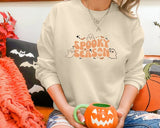 Spooky Season Halloween Sweater, Halloween Ghosts Printed Sweatshirt, Family Matching Tops, Unisex Adults Jumper, Halloween Night Party Gift