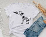 Dog Skeleton Halloween Shirts, Funny Dog T Shirt, Dog Lover Halloween Tops, Dog Skeleton Funny Tees, Happy Halloween, Haloween Party Outfits