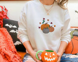 Embroidered Pumpkin Fall Sweaters, Halloween Pumpkins Sweatshirt, Autumn Spooky Season Jumpers, Unisex Family Matching Tops, Halloween Gifts