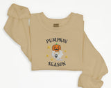 Embroidered Pumpkin Season Sweatshirt, Winking Pumpkin Halloween Sweater, Autumn Spooky Season Clothing, Halloween Embroidery Unisex Jumpers