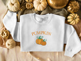 Embroidered Pumpkin Sweatshirt, Halloween Pumpkin Crewneck Sweater, Eco Pumpkin Jumper, Autumn Fall Spooky Season Jumpers, Halloween Outfits