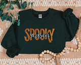 Embroidered Spooky Season Sweatshirt, Retro Halloween Sweaters, Family Matching Trendy Autumn Jumper, Unisex Adults Tops, Halloween Outfits