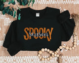 Embroidered Spooky Season Sweatshirt, Retro Halloween Sweaters, Family Matching Trendy Autumn Jumper, Unisex Adults Tops, Halloween Outfits