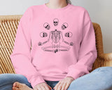 Halloween Skull Skeleton Sweatshirt, Goth Halloween Printed Sweatshirt, Vintage Fall Crewneck Jumper, Spooky Season Sweater, Halloween Gift