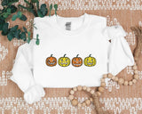 Halloween Jumper, Embroidered Pumpkin Face Halloween Sweatshirt, Autumn Fall Season Vintage Sweater, Comfy Unisex Outfit