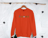 Embroidered Pumpkin Sweatshirt, Fall Unisex Sweatshirt, Pumpkin Patch Spooky Season Sweatshirt, Autumn Ghost Outfits, Halloween Sweatshirt