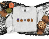 Embroidered Pumpkin Sweatshirt, Fall Unisex Sweatshirt, Pumpkin Patch Spooky Season Sweatshirt, Autumn Ghost Outfits, Halloween Sweatshirt