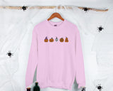 Embroidered Pumpkin Sweatshirt, Fall Unisex Sweatshirt, Pumpkin Patch Spooky Season Sweatshirt, Autumn Ghost Outfits, Halloween Sweatshirt